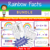 BUNDLE Basic Add to 10 Rainbow Facts Math Warm up Workshee
