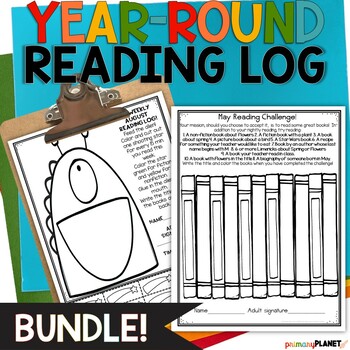 Preview of BUNDLE Reading Logs - Reading Comprehension Worksheets - Reading Challenges