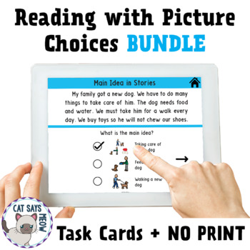 Preview of Reading with Picture Choices: BUNDLE! + No Print (Distance Learning)