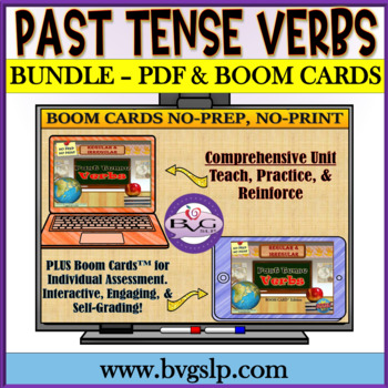 Preview of Digital Regular and Irregular Past Tense Verbs BOOM CARDS and PDF Editions