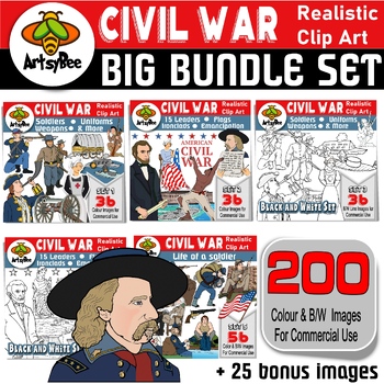 Preview of BUNDLE SET of 200 IMAGES: SOLDIERS & LEADERS OF THE AMERICAN CIVIL WAR & MORE CO