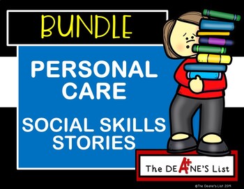 Preview of BUNDLE SOCIAL SKILLS STORIES Addressing Personal Care with Activity Pages