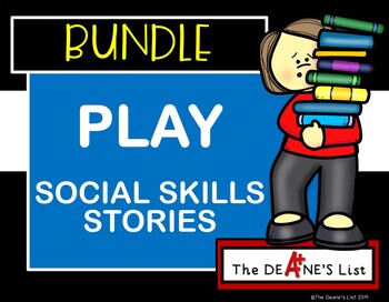 Preview of BUNDLE SOCIAL SKILLS STORIES Initiating Play & Gentle Play with Activity Pages