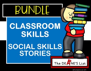 Preview of BUNDLE SOCIAL SKILLS STORIES for Classroom Behavior & Skills with Activity Pages