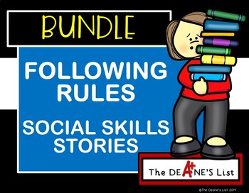 Preview of BUNDLE SOCIAL SKILLS STORIES for Following Rules with Activity Pages