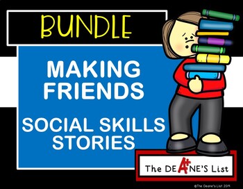 Preview of BUNDLE SOCIAL SKILLS STORIES for Making Friends with Activity Pages