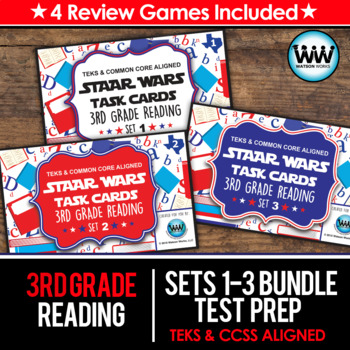 Preview of SETS 1-3 BUNDLE - STAR READY 3rd Grade Reading Task Cards - STAAR / TEKS-aligned