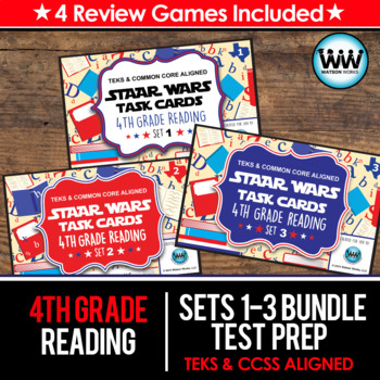 Preview of SETS 1-3 BUNDLE 4th Grade STAAR Reading Review Task Cards New ELAR TEKS