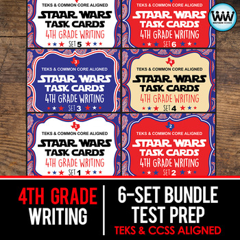 Preview of SETS 1-6 BUNDLE 4th Grade STAAR Writing Review Task Cards New ELAR TEKS