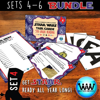 Preview of SETS 4-6 BUNDLE - STAR READY 5th Grade Reading Task Cards - STAAR / TEKS-aligned