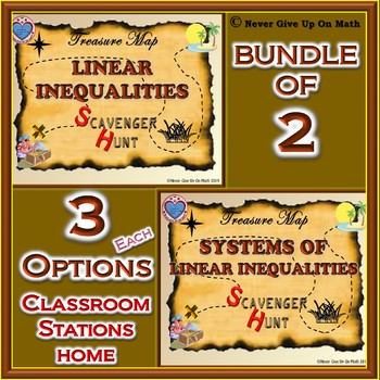 Preview of BUNDLE Scavenger Hunt - Linear Inequalities & Systems of Linear Inequalities