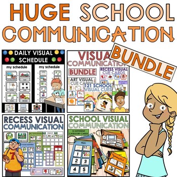 Preview of School communication visuals with pictures | Cue cards and visual schedule