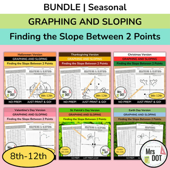 Preview of BUNDLE | Seasonal Graphing and Sloping: Finding the Slope Between 2 Points