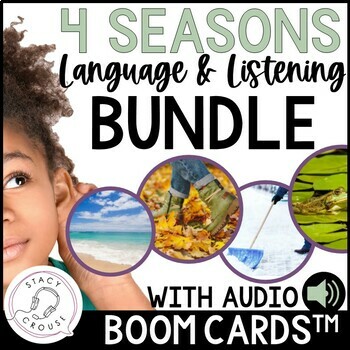 Preview of Language & Listening Activity Speech Therapy BOOM CARDS™ with Real Sounds BUNDLE
