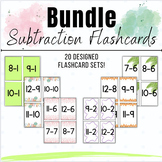 BUNDLE - Subtraction Fact Fluency Practice - Themed Flashcards