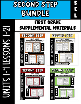 Preview of BUNDLE - Second Step Supplemental Resources - Lessons 1-21 - First Grade - SEL