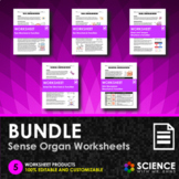 BUNDLE - Body Sense Organ Worksheets HS-LS1-2 - Distance Learning