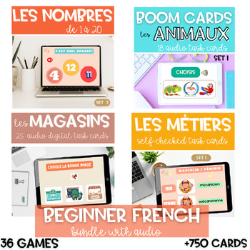 Preview of END OF YEAR MEGA SALE Core French French Beginners Units and Games SET 1
