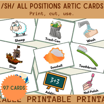 Preview of BUNDLE: Sh-All Positions Articulation Flashcards: 97 CARD SET + ACTIVITIES
