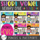 BUNDLE! Short Vowel CVC Memory Matching Card Game