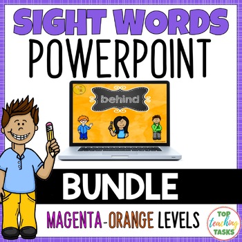 Preview of New Zealand Sight Words PowerPoint Presentations Magenta to Orange Levels