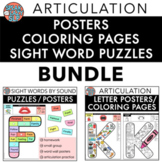 BUNDLE • Sight Word Puzzles/Posters + Articulation Coloring Pages