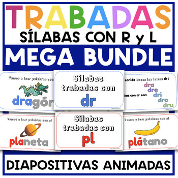 Preview of BUNDLE Silabas Trabadas con L y R Slideshow Consonant Blends in Spanish