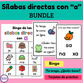 Preview of BUNDLE Sílabas directas con A - Spanish syllables - Spanish phonics - letter A