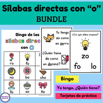 Preview of BUNDLE Sílabas directas con O - Spanish syllables - Spanish phonics - letter O