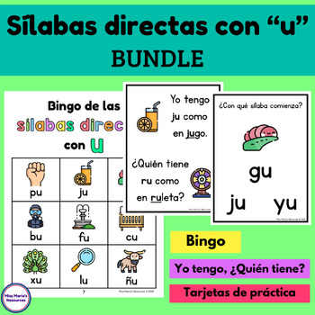 Preview of BUNDLE Sílabas directas con U - Spanish syllables - Spanish phonics - letter U