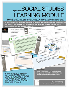 Preview of GOVERNMENT SYSTEMS Social Studies Learning BUNDLE (Canadian Curriculum)