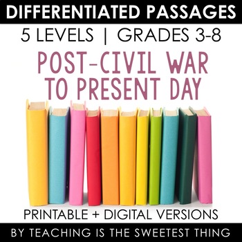 Preview of Post-Civil War to Present Day: Differentiated Passages Bundle