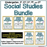 BUNDLE- Social Studies Printables for Students with Autism (K-5)