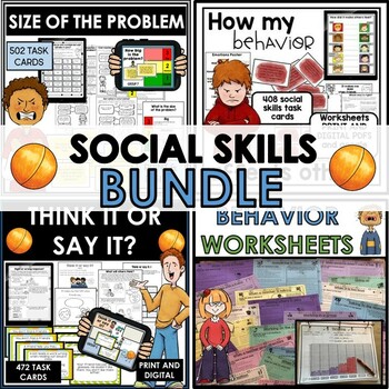 social skills behavior activities worksheets task cards sel behavior