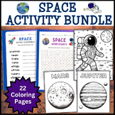 BUNDLE Space Activities- Solar System Unit/Party-Coloring,