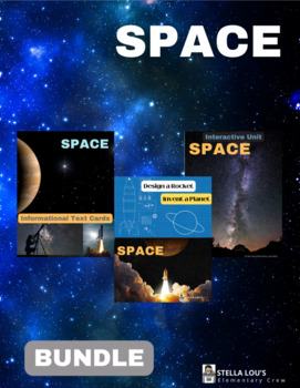 Preview of BUNDLE Space Informational Text Cards Unit Design a Rocket Invent a Planet