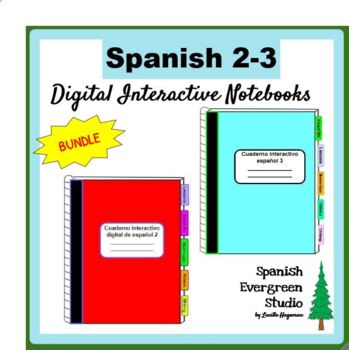 Preview of BUNDLE!!! Spanish 2 & 3 Digital Interactive Notebook (Distance/ Remote Learning)