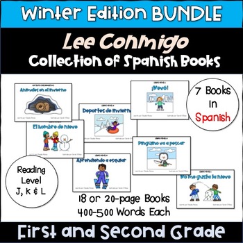 Preview of BUNDLE: Spanish Guided Reading Book: Winter  (7 libros de lectura guiada)