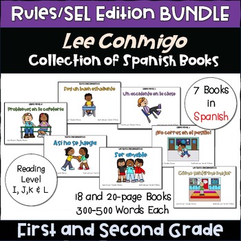 Preview of BUNDLE: Spanish Guided Reading Books: SEL/Rules (7 libros de lectura guiada)