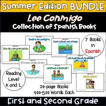 Preview of BUNDLE: Spanish Guided Reading Books: Summer (7 libros de lectura guiada)