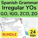BUNDLE Spanish Irregular YO Verbs, GO, IGO, ZCO, ZO Worksh