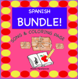 BUNDLE! Spanish Songs, Lyrics and Coloring Page