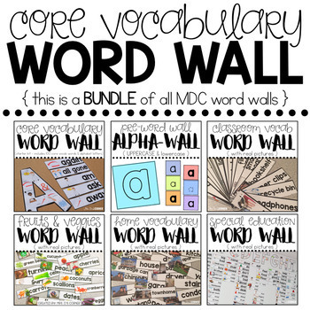 Preview of BUNDLE Special Education Word Wall with Core Vocabulary