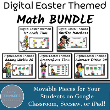 Preview of BUNDLE Spring Easter Math Activities Google Slides Seesaw PowerPoint