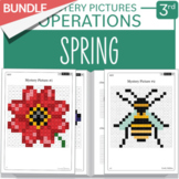 BUNDLE Spring Flower Insect Math Mystery Picture Grade 3 M