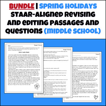 Preview of BUNDLE | Spring Holidays STAAR-Aligned Revising/Editing Passages and Questions