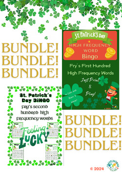 Preview of BUNDLE: St. Patrick's Day High Frequency Word BINGO