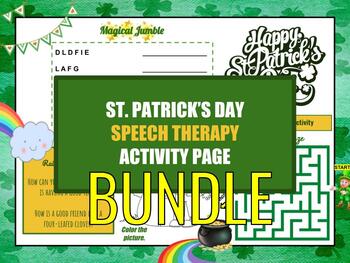 Preview of BUNDLE: St. Patrick's Day Speech Therapy Activity Pages R S Z L K G F T