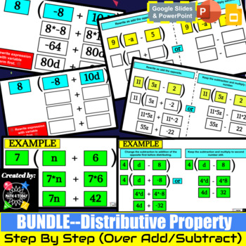 Preview of BUNDLE-Step By Step- Distributive Property-DIGITAL-GoogleSlides/Powerpoint