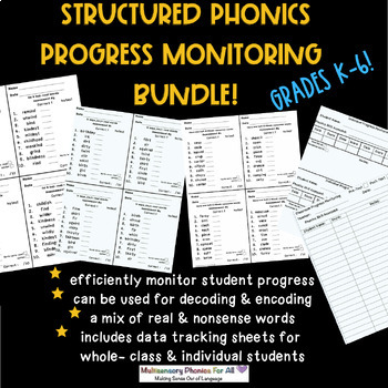 Preview of BUNDLE! Structured Phonics Progress Monitoring Assessments- OG aligned